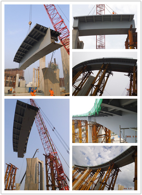 祝賀寧波市環城南路快速路工程Ⅱ標 主線高架橋及組合立交橋順利吊裝(圖2)