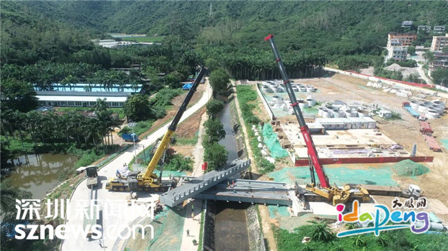 深圳地鐵8號線三期工程溪涌車輛基地交通疏解路橋梁順利架設(圖2)